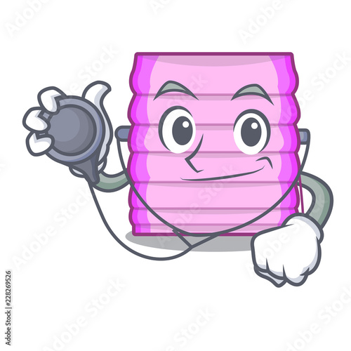 Doctor character wooden blinds with sun rays