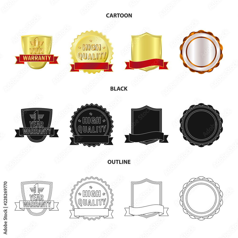 Isolated object of emblem and badge icon. Set of emblem and sticker stock symbol for web. Isolated object of emblem and badge icon. Set of emblem and sticker stock symbol for web.