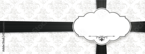 Ornaments Obituary Emblem Black Ribbon Cross Header