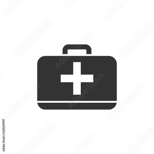 First aid kit. Icon Flat