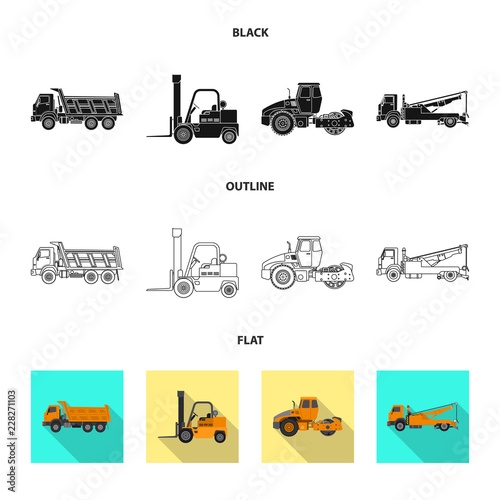 Vector illustration of build and construction icon. Set of build and machinery stock vector illustration.