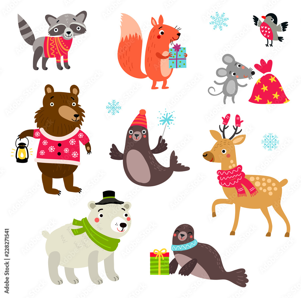 Christmas animals set characters Christmas animals set characters