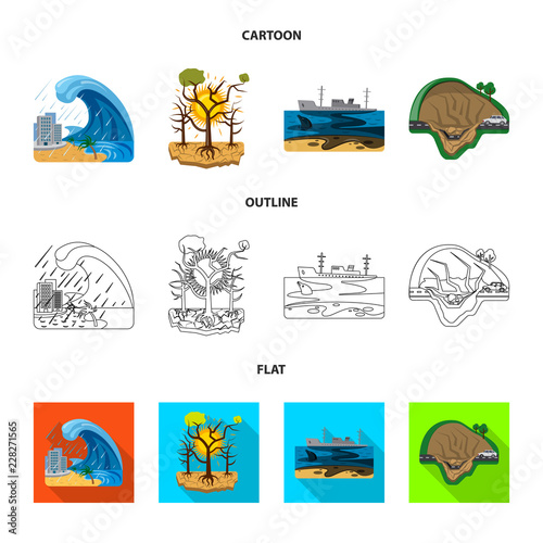 Vector design of natural and disaster sign. Collection of natural and risk vector icon for stock.