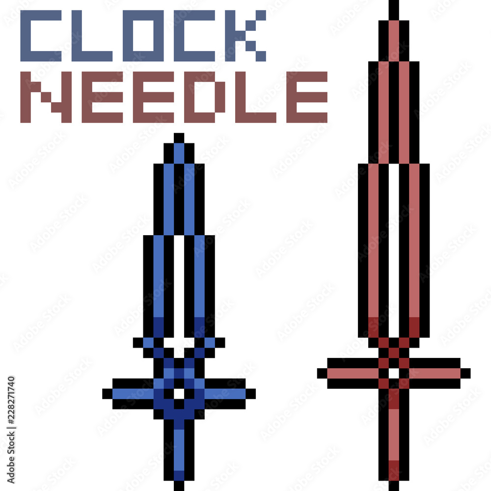 vector pixel art clock needle Stock Vector | Adobe Stock