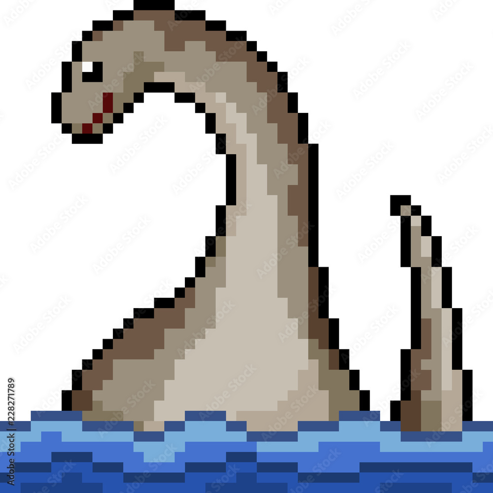 vector pixel art sea monster vector pixel art sea monster