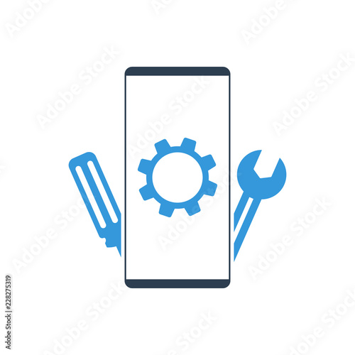 Phone Repair Logo vector. Smart phone device repair symbol.