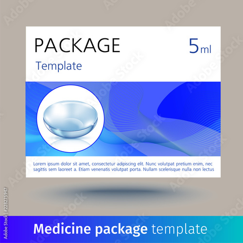 Realistic style vector illustration with contacts package on transparent background