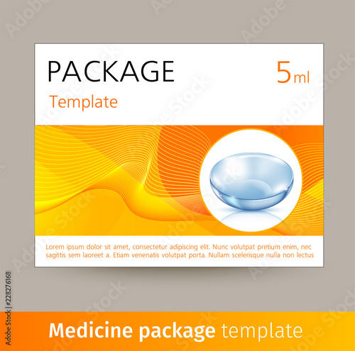 Realistic style vector illustration with contacts package on transparent background