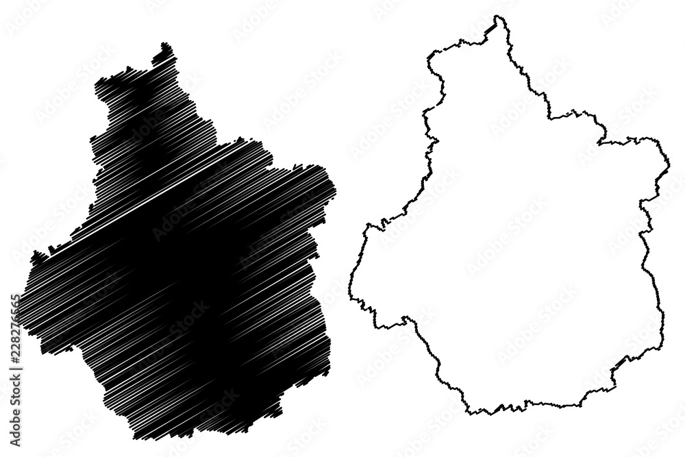 Centre-Val de Loire (France, administrative region) map vector illustration, scribble sketch Centre-Val de Loire map