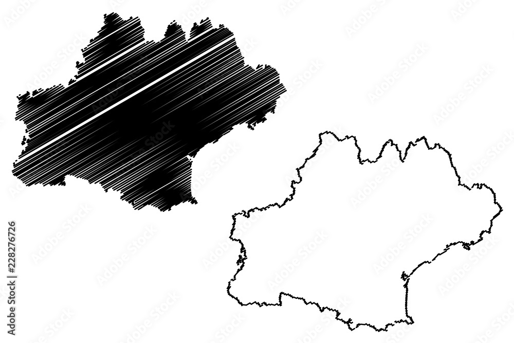 Occitanie (France, administrative region) map vector illustration, scribble sketch Occitania map