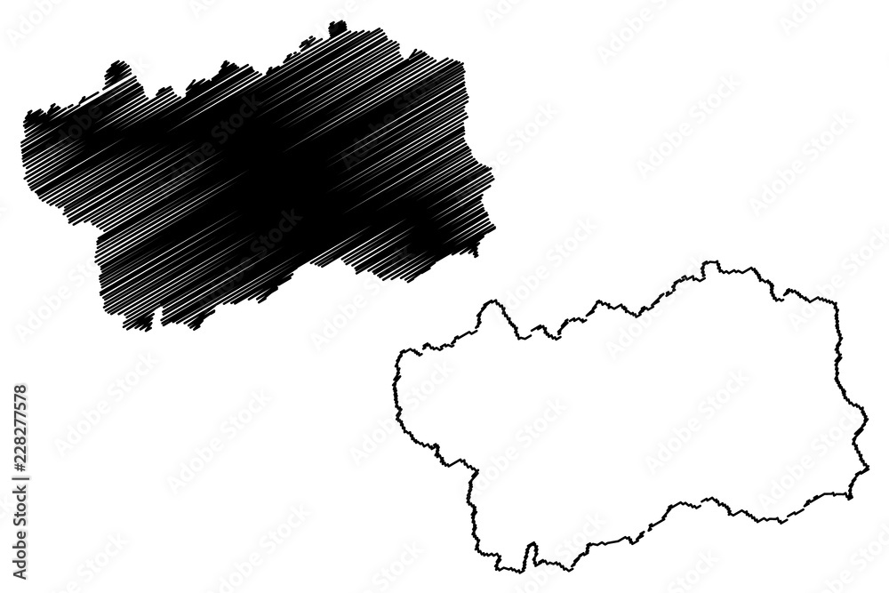 Aosta Valley (Autonomous region of Italy) map vector illustration, scribble sketch Aosta Valley map