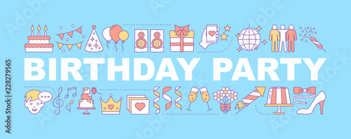 Birthday party word concepts banner