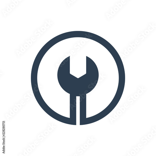 Wrench and Spanner repair tool. Mechanic or engineer instruments. Support service vector icon