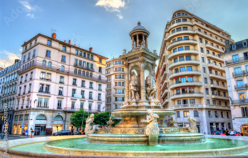 Fountain at Place des Jacobins in Lyon, France