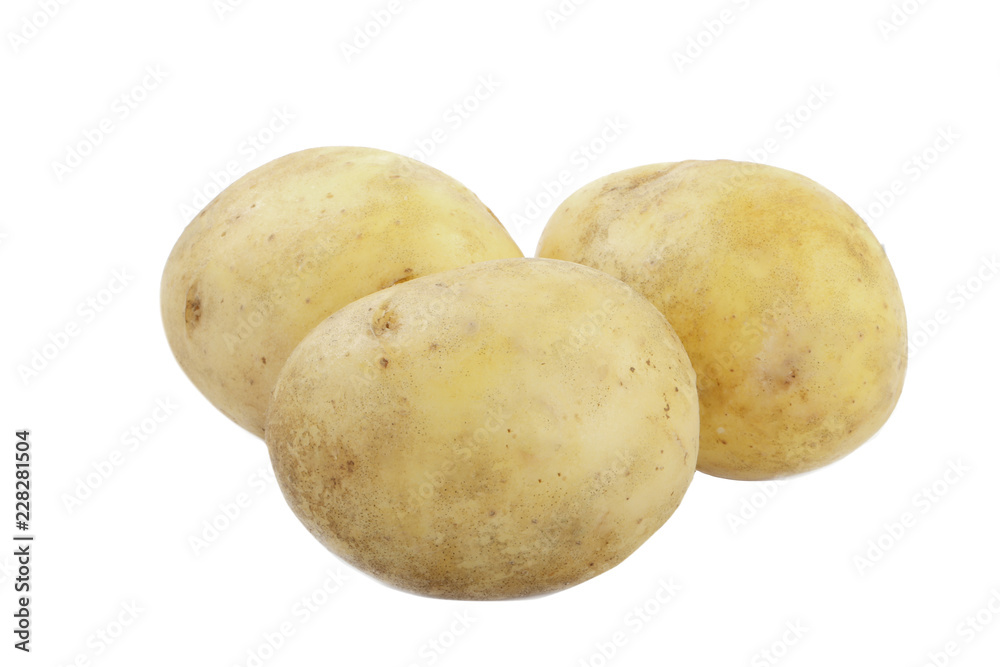 heap of potato isolated on white background heap of potato isolated on white background