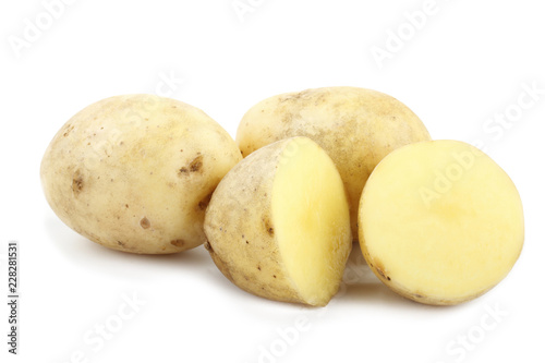 heap of potato isolated on white background