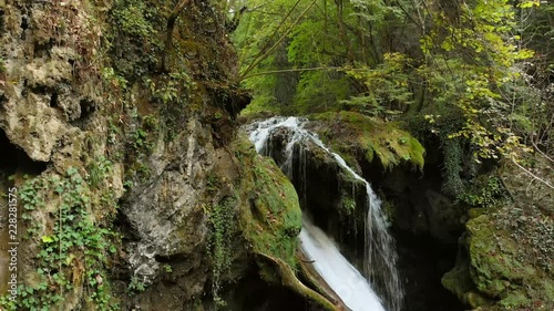 Waterfall Cascada at Vaioaga in national park Cheile Nerei Beusnita - Romania