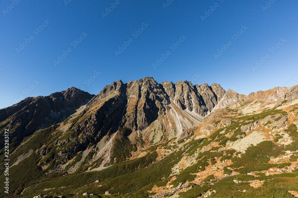 High Tatras mountains on a summer day.