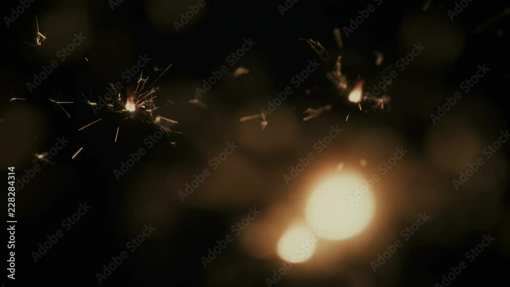 Blurred sparks from fire in front of black backgound.
Could be used as overlay with black luma.