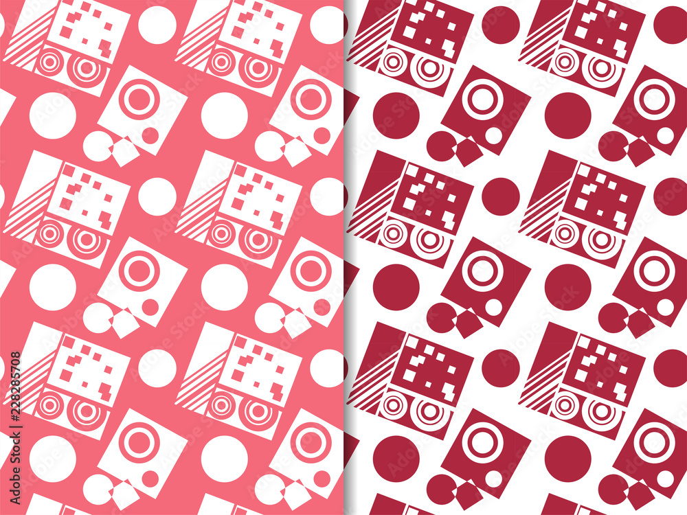 Geometric seamless pattern. Square and circles Geometric seamless pattern. Square and circles