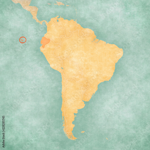 Map of South America - Galapagos Islands (Ecuador)