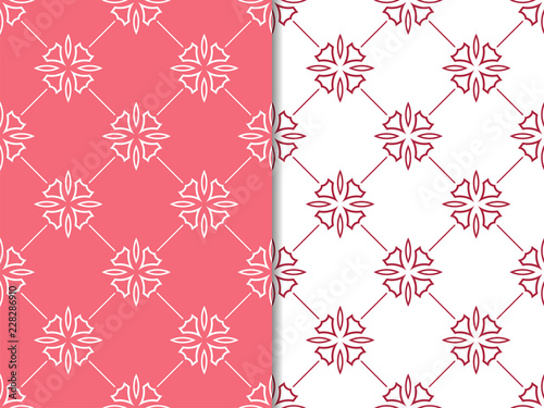 abstract floral seamless pattern with flowers, netting and leaves