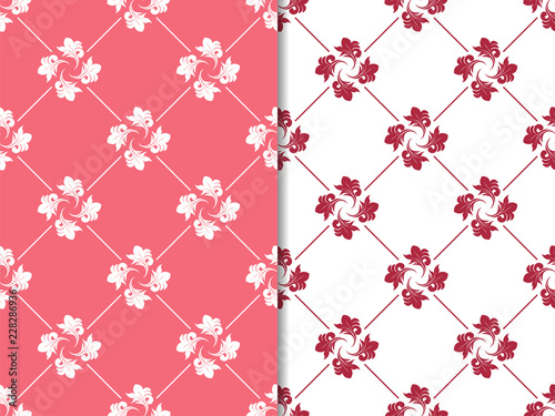 abstract floral seamless pattern with netting and leaves