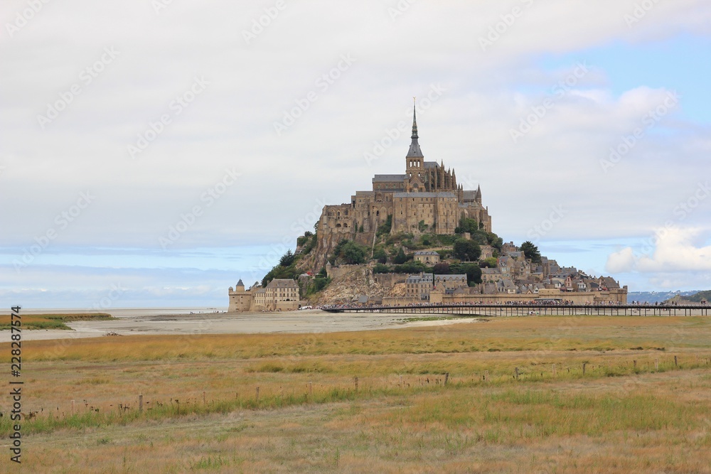 Church and abbey of Mont St Michel. Famous place in the Normandy, France.
