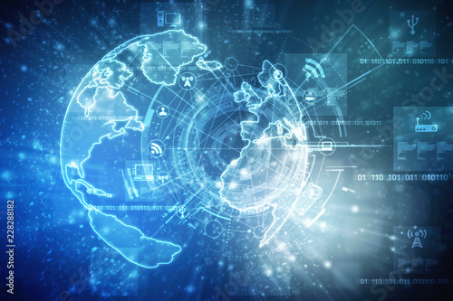 Wallpaper Mural 2d illustration technology background
 Torontodigital.ca