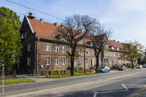 A historic brick house in the center of Gdansk. Poland