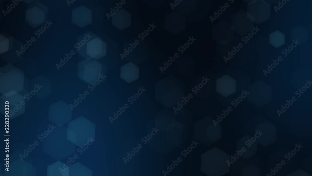 Abstract blue background with hexagon shapes moving. Animation of softness. Backdrop texture with motion.