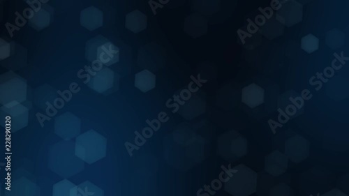 Abstract blue background with hexagon shapes moving. Animation of softness. Backdrop texture with motion.