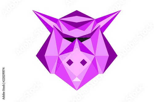 Illustrazione di un maiale composta da forme geometriche