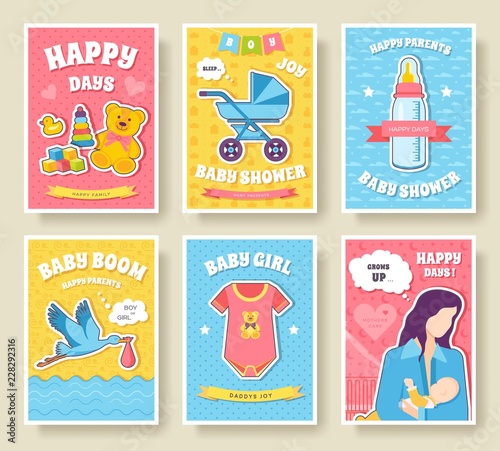 World breastfeeding week cards set. kids elements of flyear, magazines, posters, book cover, banners. Devices infographic concept background. Layout illustrations template pages with typography text