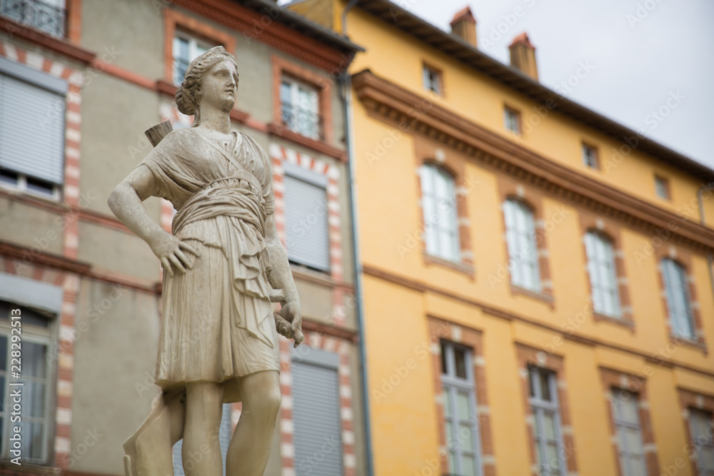 Obraz premium Fountain Saintes Scarbes in Toulouse France with Goddess Diana sculpture on top
