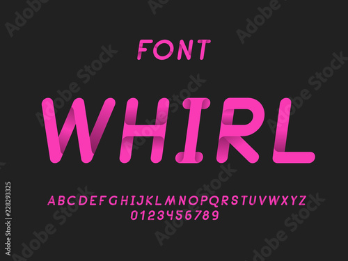 Whirl Italic font. Vector alphabet