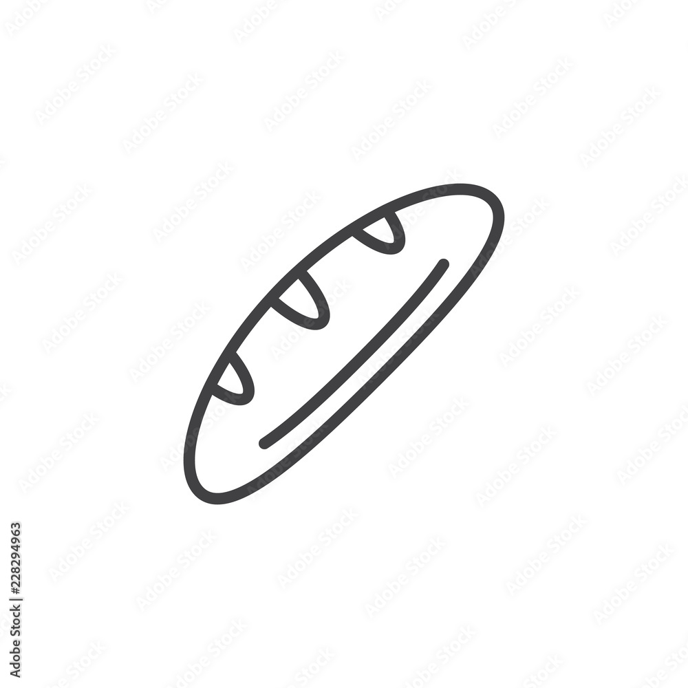Loaf bread outline icon. linear style sign for mobile concept and web design. Bread food simple line vector icon. Symbol, logo illustration. Pixel perfect vector graphics Loaf bread outline icon. linear style sign for mobile concept and web design. Bread food simple line vector icon. Symbol, logo illustration. Pixel perfect vector graphics