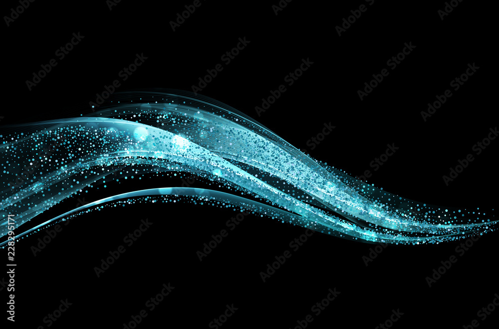 Abstract shiny color gold wave design element