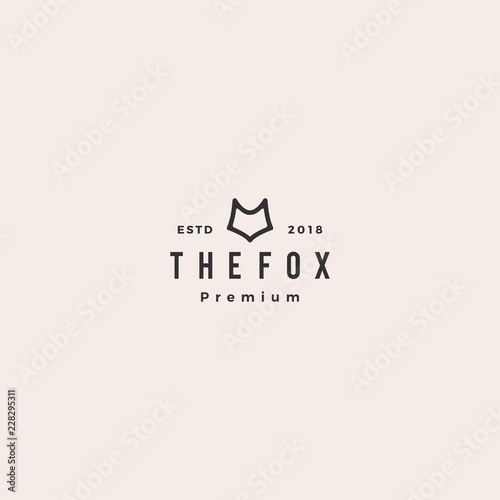 fox logo hipster vintage retro vector icon illustration
