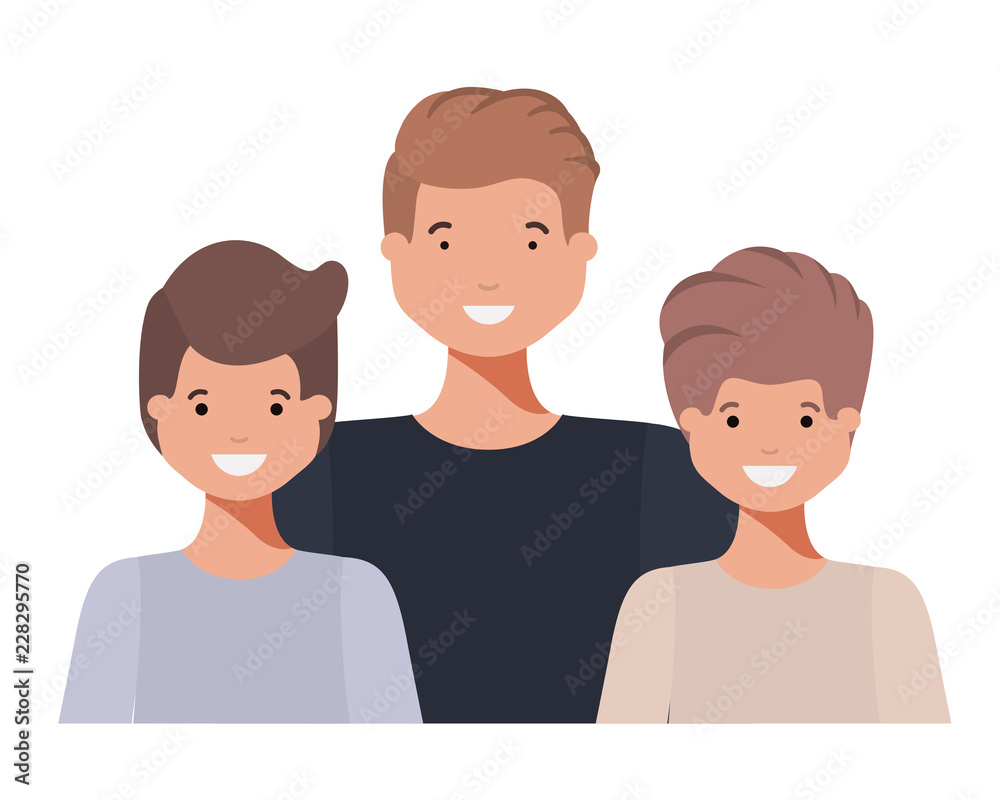 family smiling and waving avatar character family smiling and waving avatar character