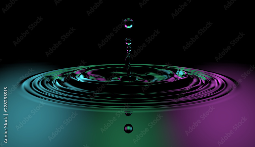 Colorful Water Surface Drop Splash