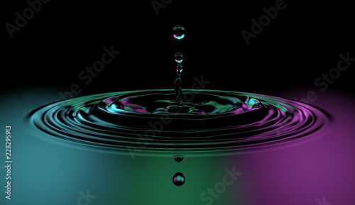 Colorful Water Surface Drop Splash