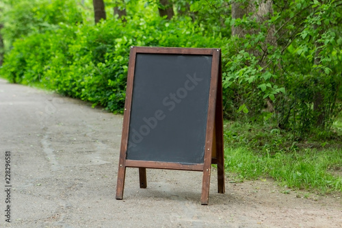 Signboard on the street outdoors with copy space