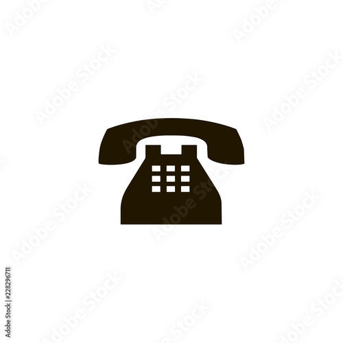 Telephone reciver vector icon, flat design best vector icon. Black Phone icon in flat style on white background. Icon for web