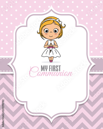 my first communion girl. Child praying