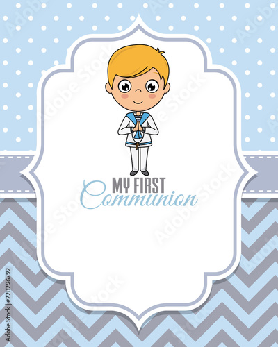 my first communion boy. Child praying
