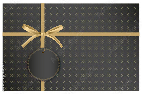 Gutschein zum Black Friday Sale in Form eines Geschenkes mit goldener Schleife