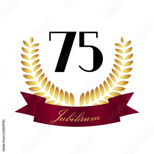 Jubiläum Banner und Lorbeeren - 75