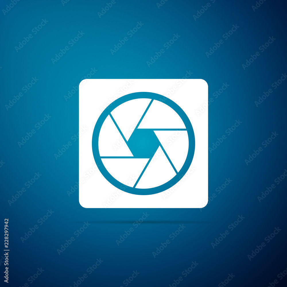 Camera shutter icon isolated on blue background. Flat design. Vector Illustration Camera shutter icon isolated on blue background. Flat design. Vector Illustration