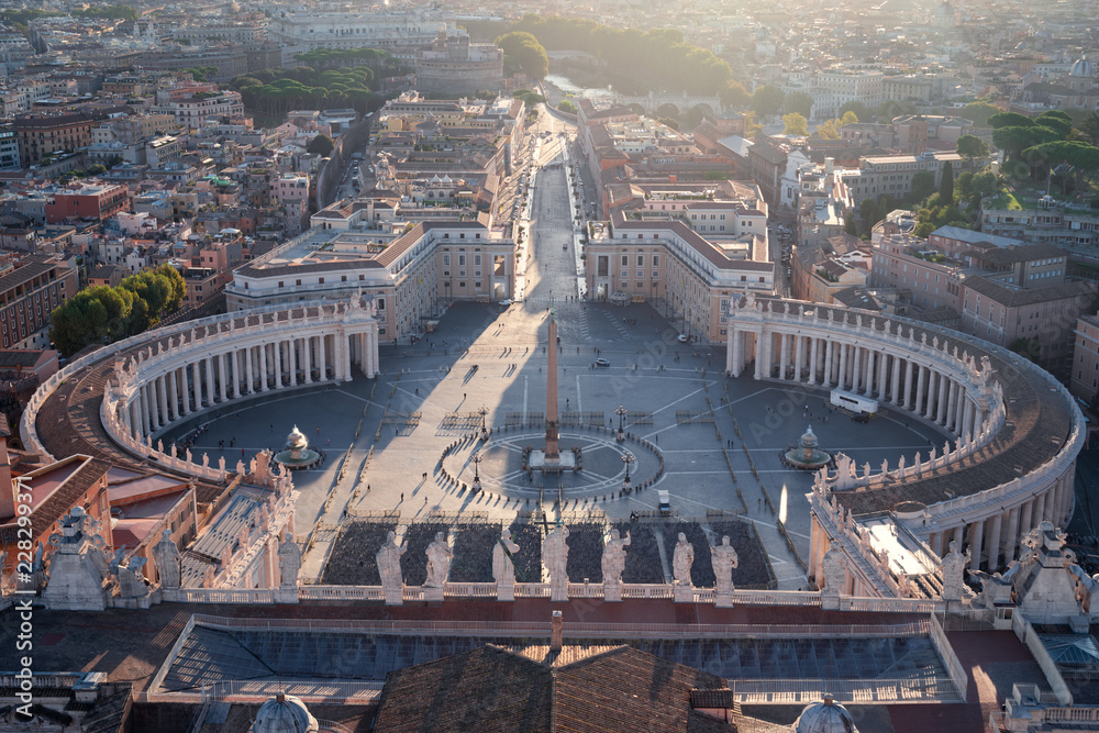 Saint Peter square in Vatican at the morning.